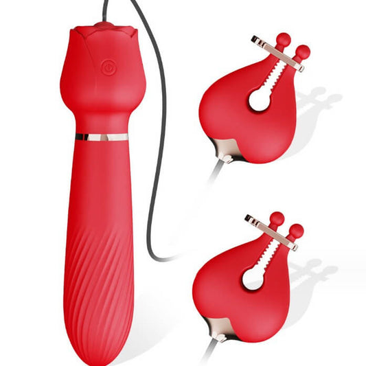 Rose breast clip G-spot vibrator