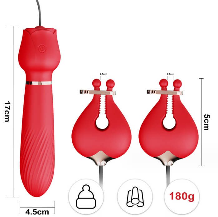 Rose breast clip G-spot vibrator