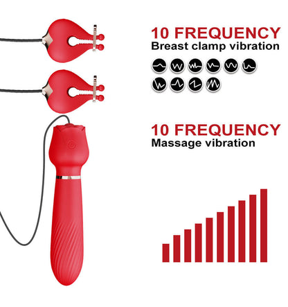 Rose breast clip G-spot vibrator