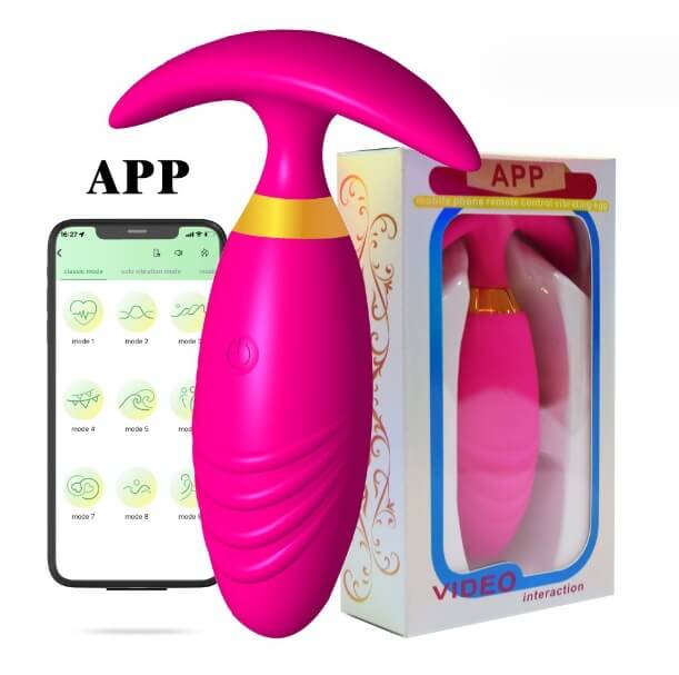 App remote silicone anal plug