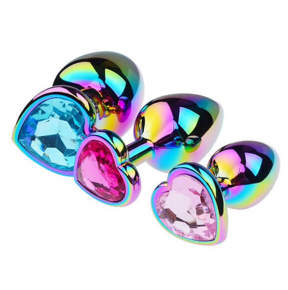 Colored heart metal anal plug