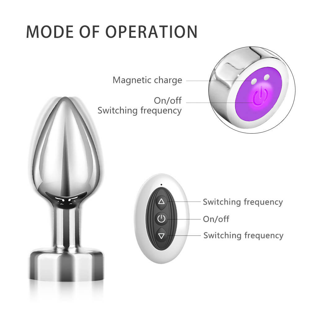 Metal remote vibrating anal plug