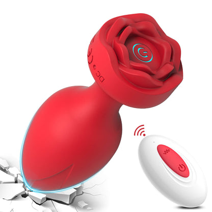 APP remote vibration rose anal plug