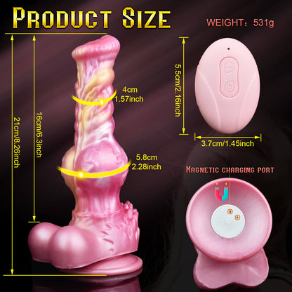 Remote control monster muscle silicone dildo vibrator