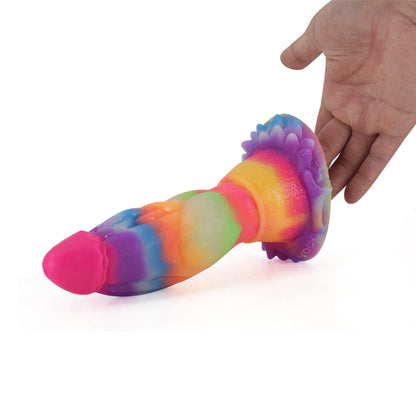 Colored liquid platinum silicone dildo