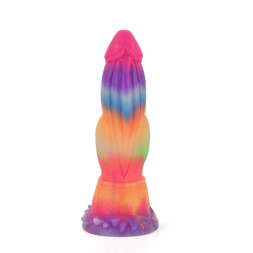 Colored liquid platinum silicone dildo