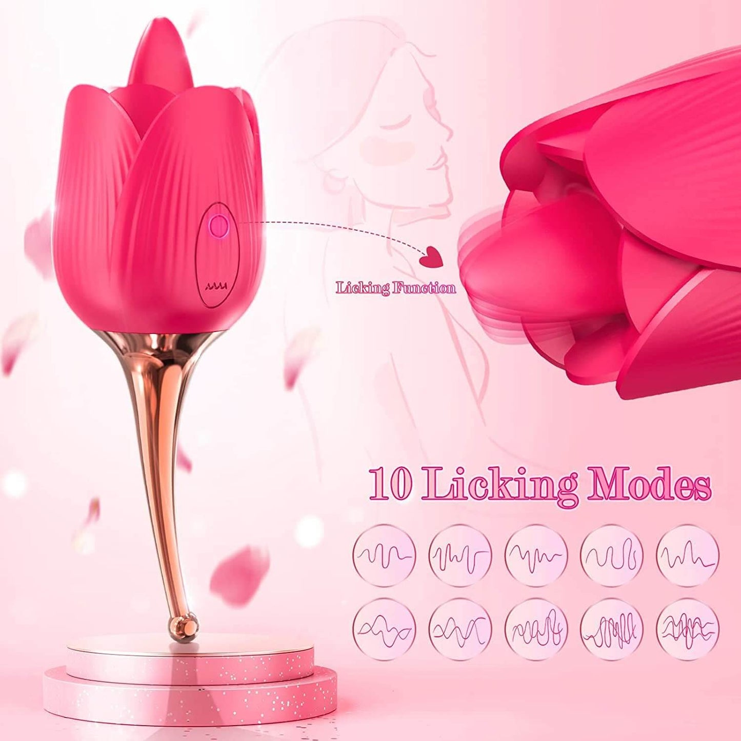 Rose vibrator massage stick