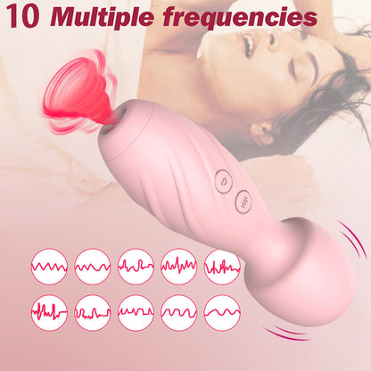 Multi-frequency sucking mini vibrator