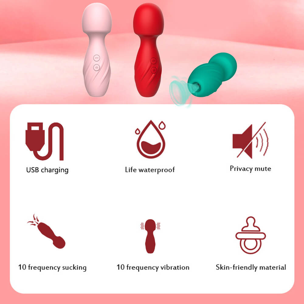 Multi-frequency sucking mini vibrator