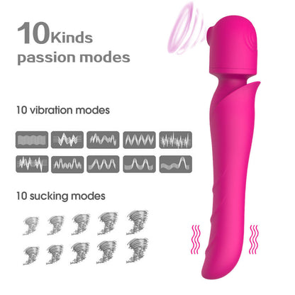 Suck Vibrate Wand Massagers