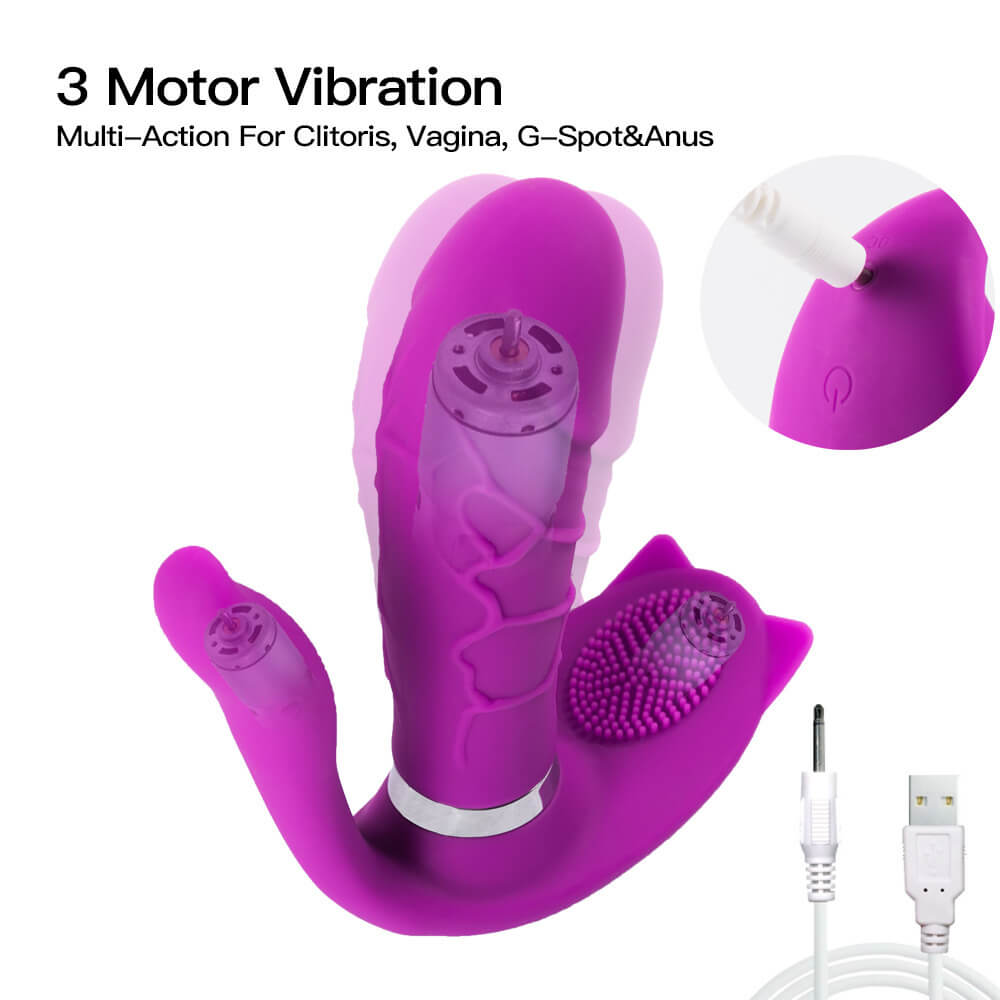 Remote control G-spot anal plug vibrator