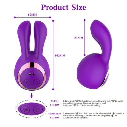 Rabbit masturbation vibrator 5-frequency sucking 8-mode vibrating