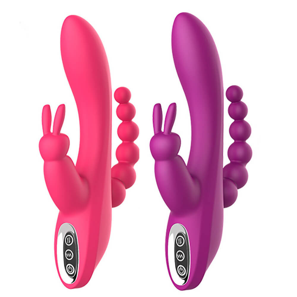 Three forks Rabbit vibrator inserted