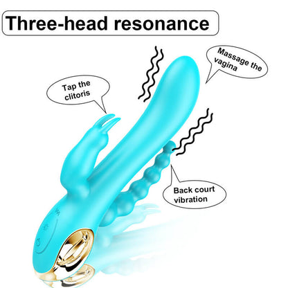 Three head 10 frequency rabbit vibrator