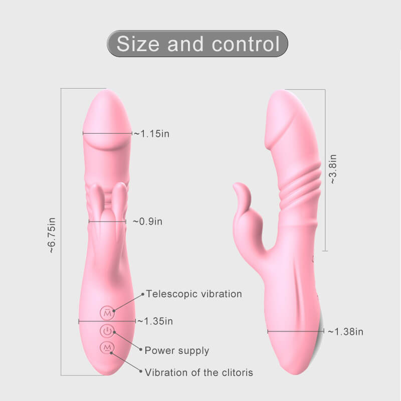 Interpolated telescopic penis clitoris rabbit vibrator