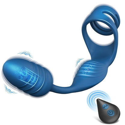 Blue Upgraded Vibrating Penis Ring