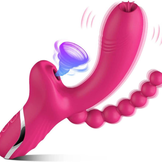 Double headed rose sucks clitoral vibrator