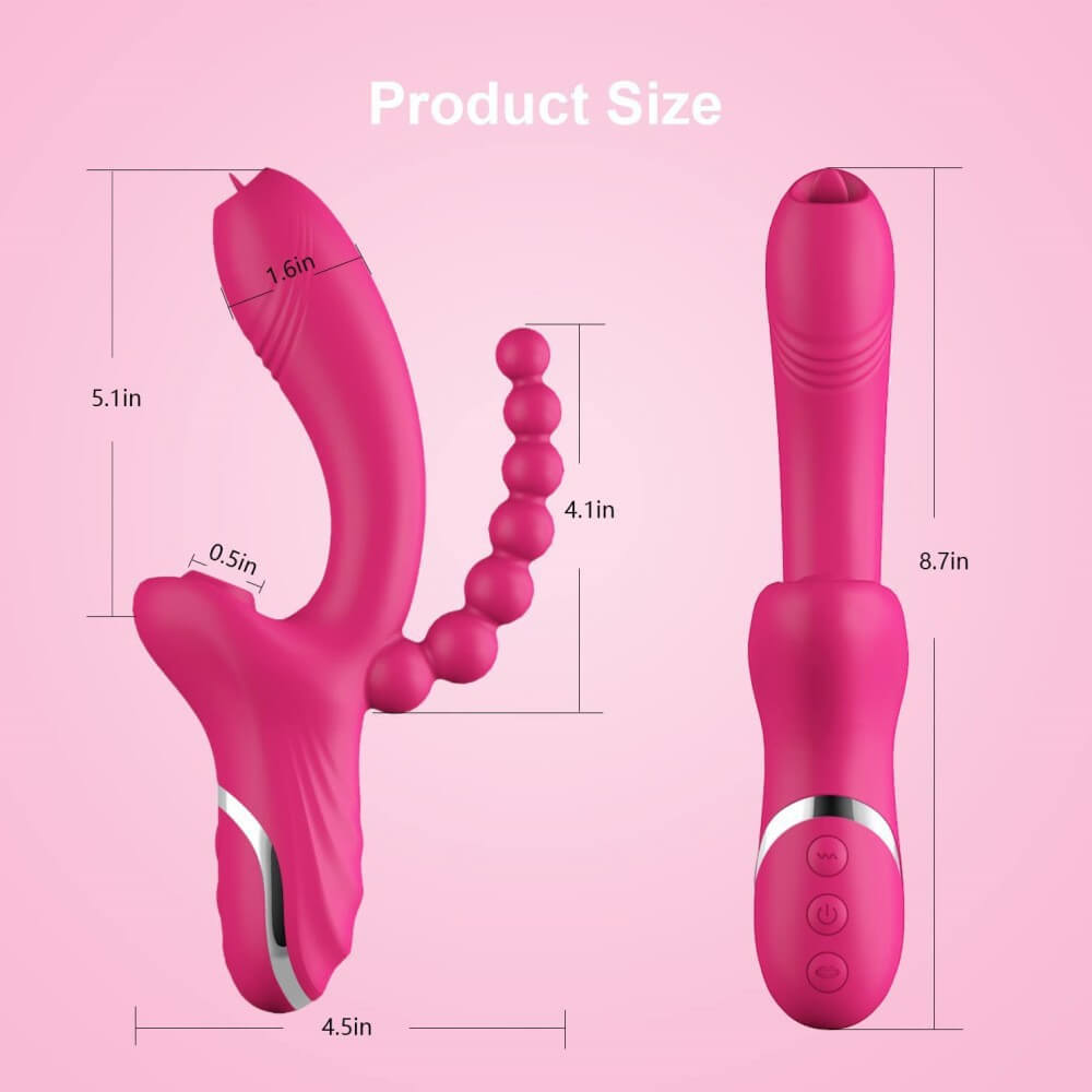 Double headed rose sucks clitoral vibrator