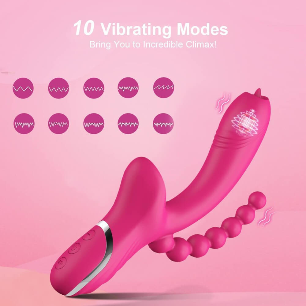 Double headed rose sucks clitoral vibrator