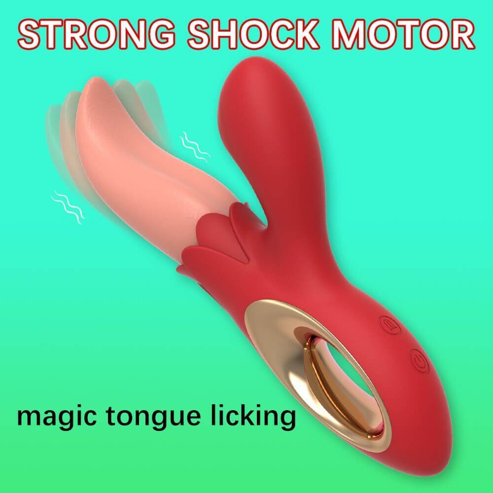 Tongue double frequency clitoral vibrator