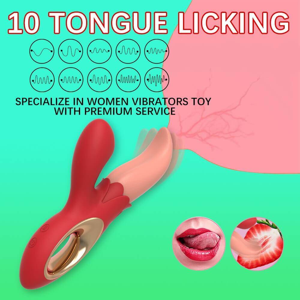 Tongue double frequency clitoral vibrator